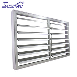 Superhouse High quality white aluminum electric shutters movable blades louver window