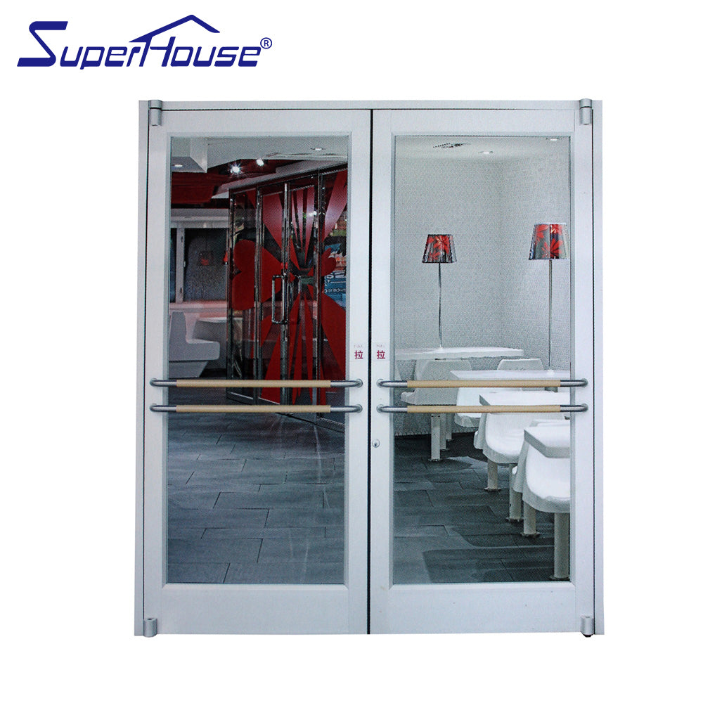 Superhouse Commerical system hinged door KFC doors with toughened glass aluminium frame