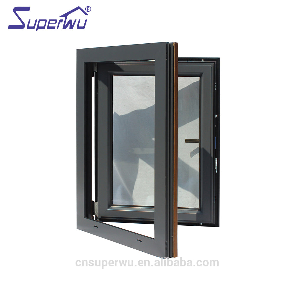 Superwu hurricane impact aluminium window frame and glass triple glass cheap price tilt turn windows