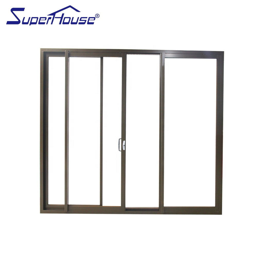 Superhouse USA standard double glazed powder coating aluminium door sliding door stacker door with bronze color