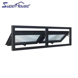 Superhouse Superhouse wooden grain color aluminum awning window with sub frame for commercial project