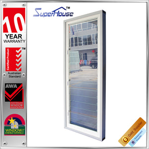 Suerhouse AS2047 balcony windows aluminum prices/single glass and aluminum frame glass louver window
