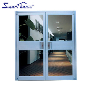 Superhouse Commerical system hinged door KFC doors with toughened glass aluminium frame