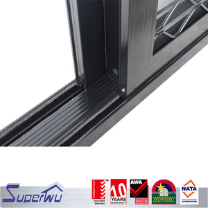 Superwu NFRC bulletproof translucent glass sliding sound proof aluminum window