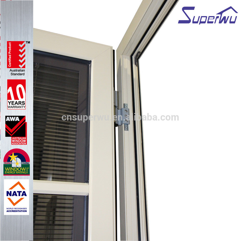 Superwu Aluminum mother son gate doors with blind shutter and bar