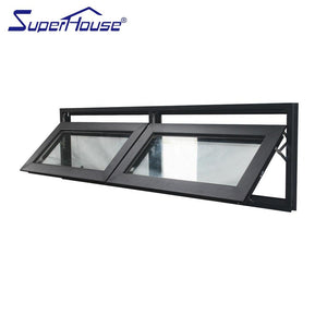 Superhouse Double panel aluminium frame awning window top hung window with double glass