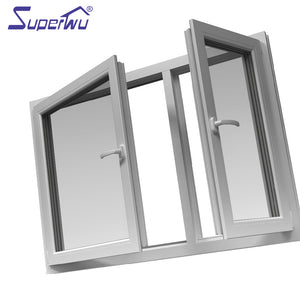 Superwu American style type pvc/upvc vinyl single hung window with tempered clear glass