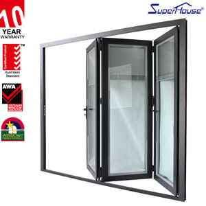 Suerhouse Double glazing bi fold screen door install accordion screen door with low price