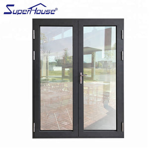 Suerhouse Superhouse double glass aluminium soundproof used exterior french doors for sale