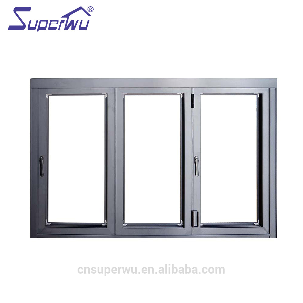 Superhouse China product tempered glass aluminium electric house folding windows