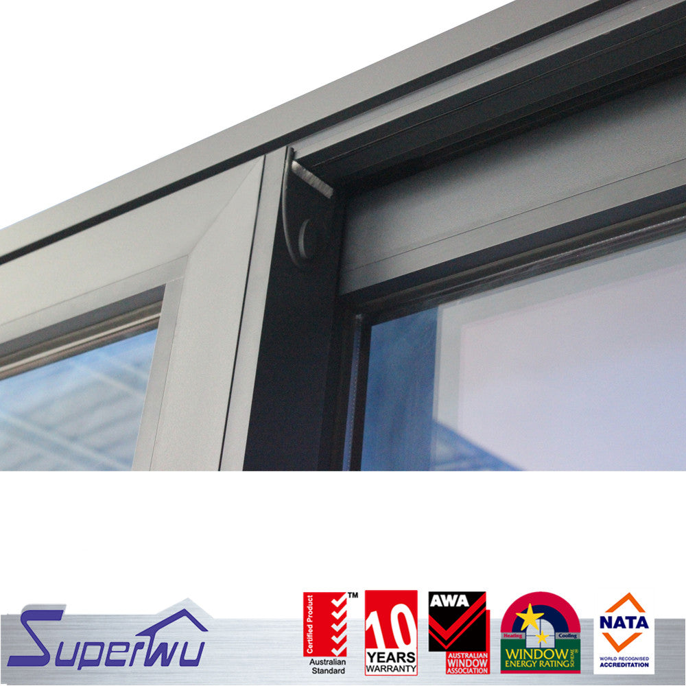 Superwu Australia standard matt black color interior/exterior french aluminium lift and sliding door with low price