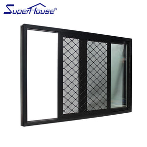 Suerhouse China Windows & Doors Manufacturer Aluminium Sliding Window With Iron Window Grill Design