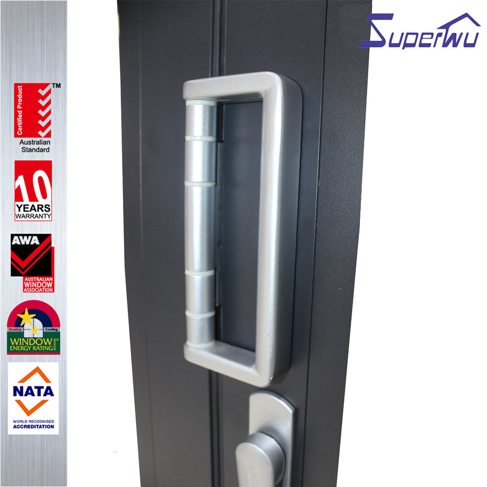 Superwu Aluminum door for big view with retractable screen bifoliding window doors