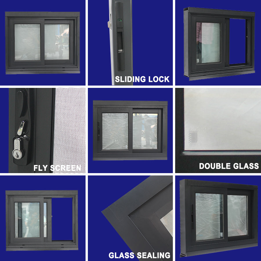 Superhouse AS2047 aluminium frame sliding glass window with mosquito net