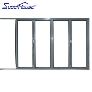 Superhouse star model 57 corner both open double glass aluminum bifolding door partition wall