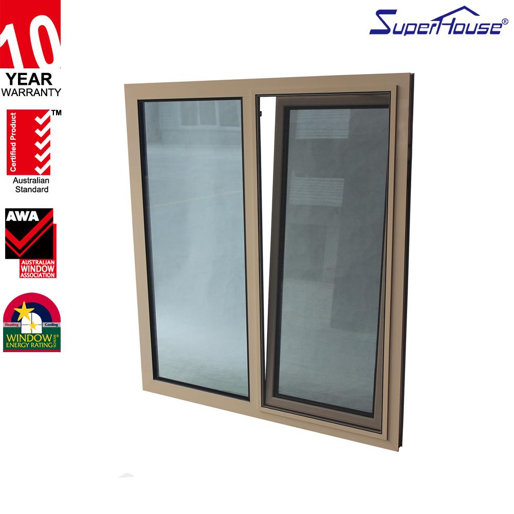 Superhouse Australia AS2047 standard and NOA standard thermal break double glass aluminum tilt turn aluminum window