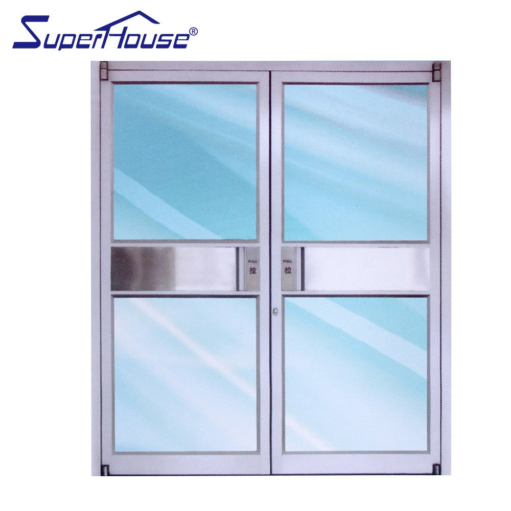 Superhouse Commerical system hinged door KFC doors with toughened glass aluminium frame