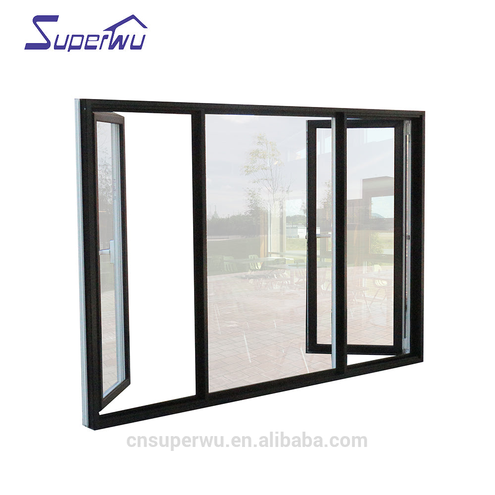 Superwu cheap house windows for sale Aluminum casement window with retractable blinds