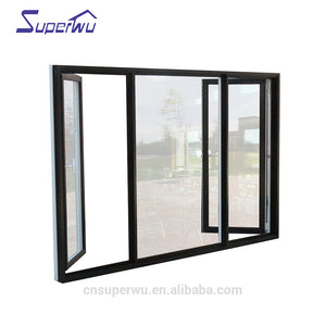 Superwu cheap house windows for sale Aluminum casement window with retractable blinds