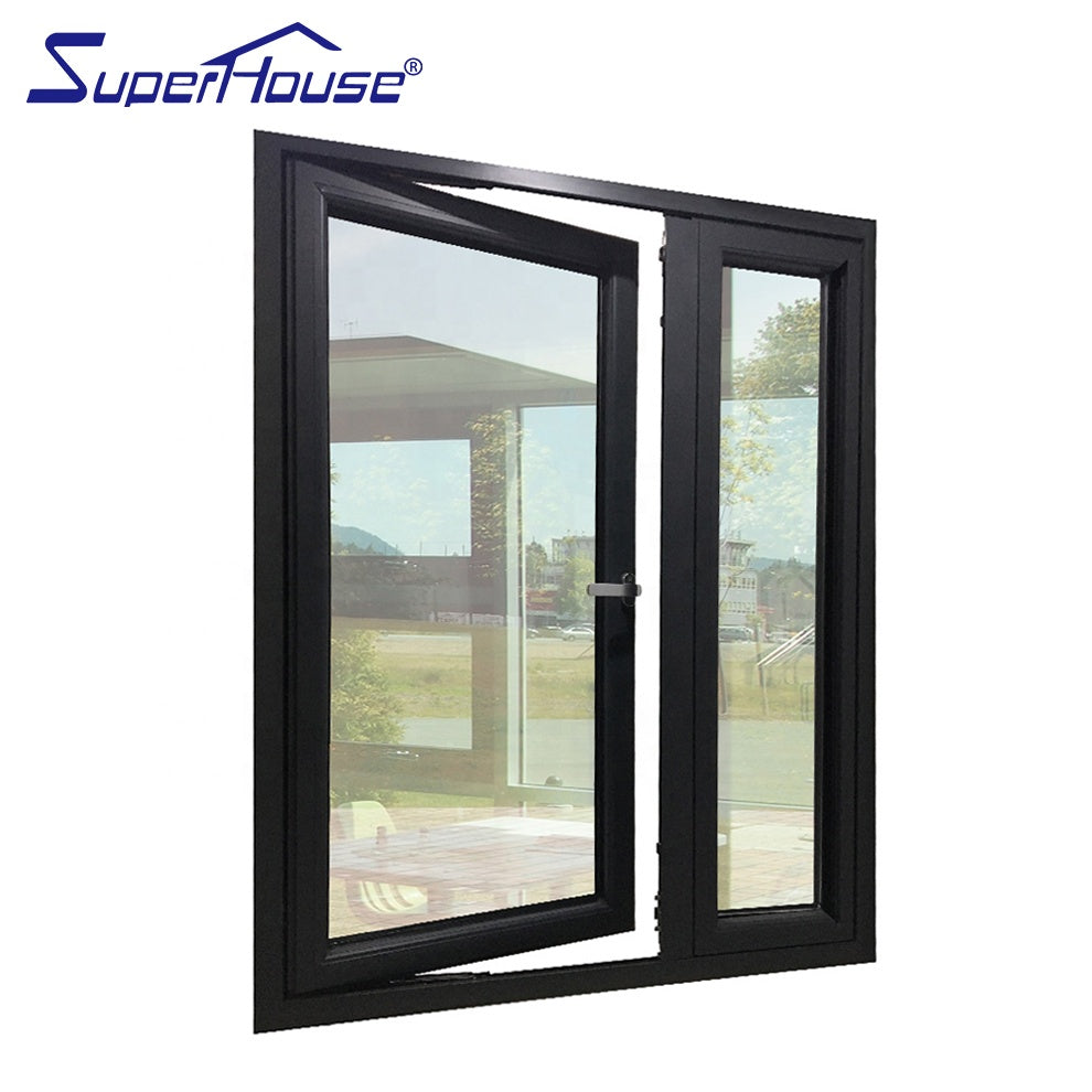 Superhouse AU & USA standard high quality casement french swing aluminium glass window with German window hardware