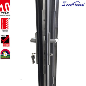 Superhouse sound proof double glass casement door aluminium alloy profile double sash doors from China