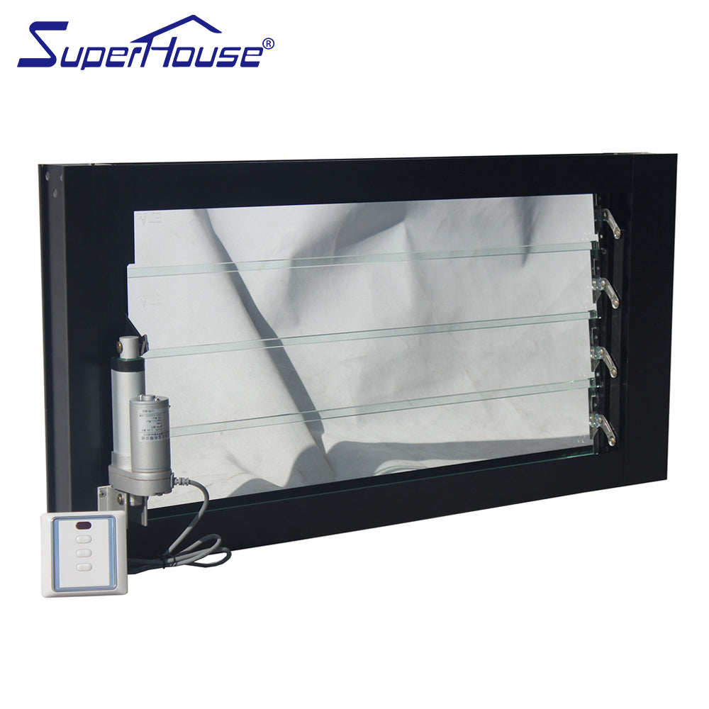 Superhouse Electric glass shutters aluminium louver window with 10 years warranty