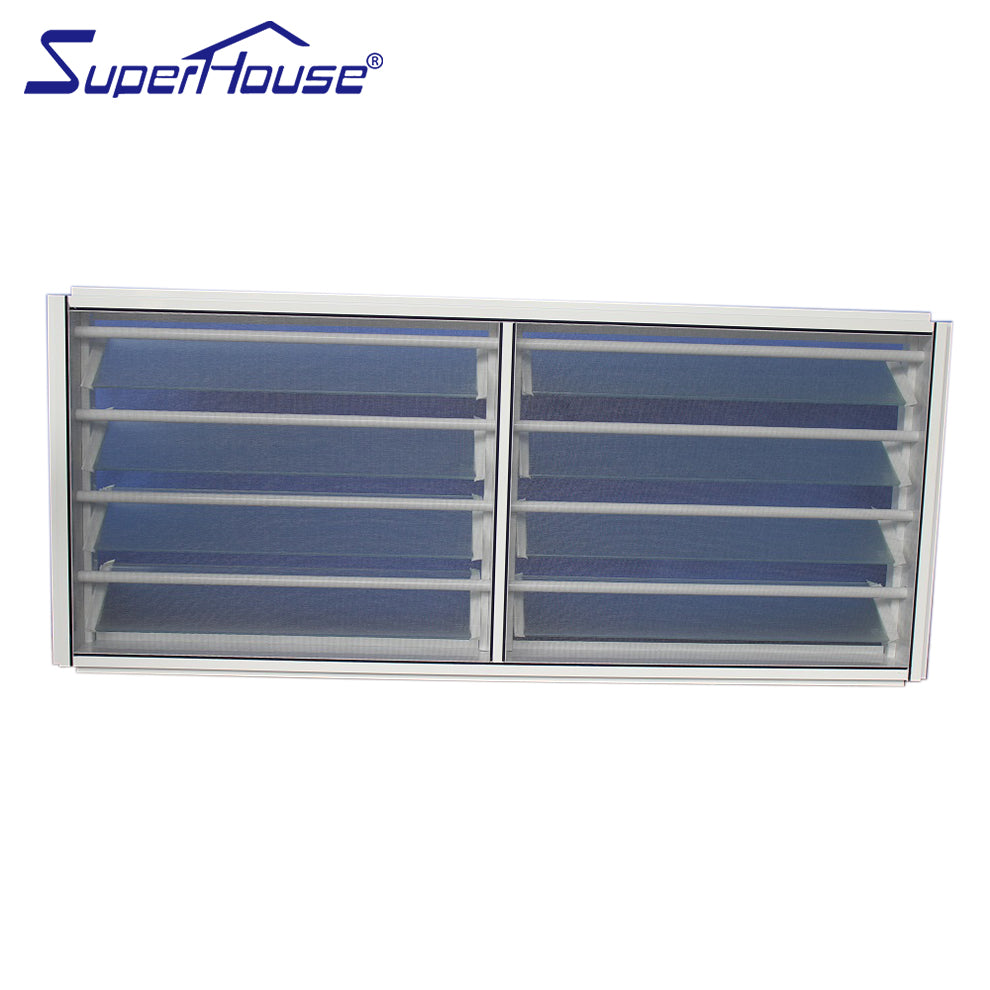 Superhouse Australia AS2047 standard and NOA standard frosted glass adjustable glass louvre window with theft proof rod