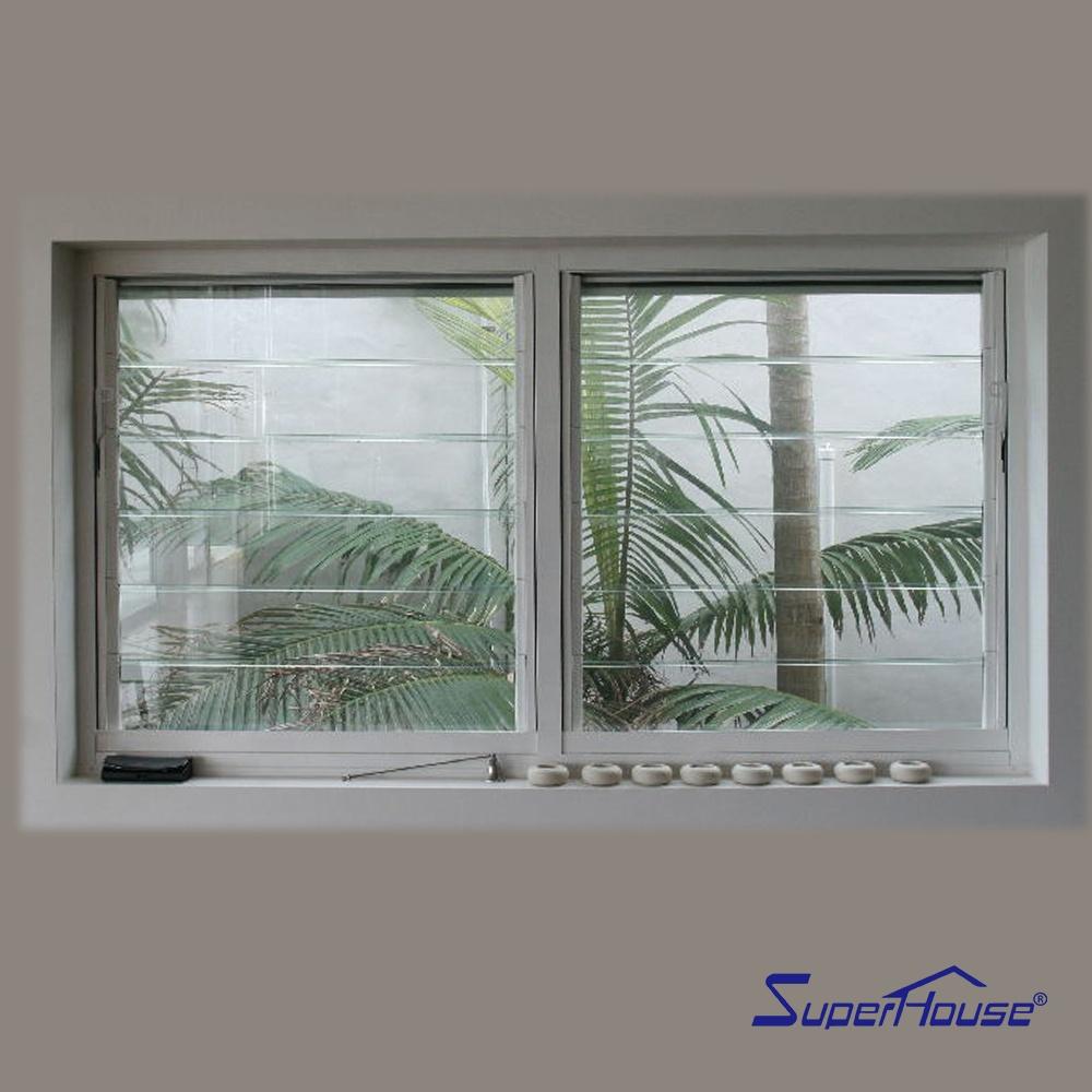 Superhouse Puerto Rico hurricane proof aluminium frame glass louvre window with laminated safety glass for house