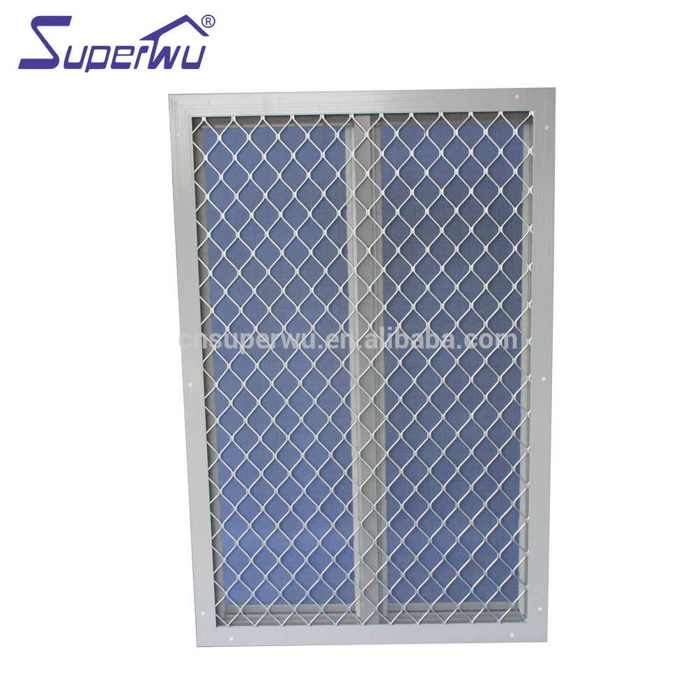 Superwu Aluminum glass billowing shade louvers windows with security grill