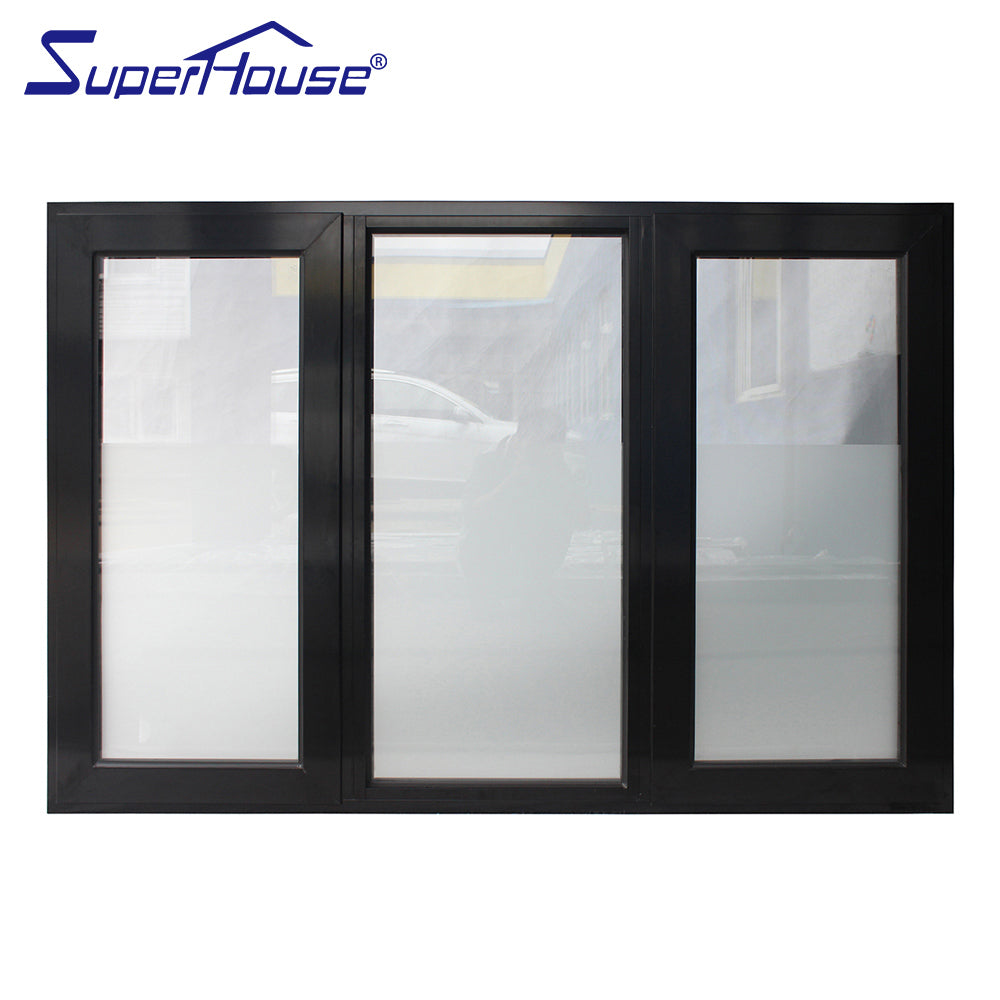 Superhouse AS/NZS2208 window aluminum black frame glass windows casement window for building