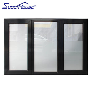 Superhouse AS/NZS2208 window aluminum black frame glass windows casement window for building