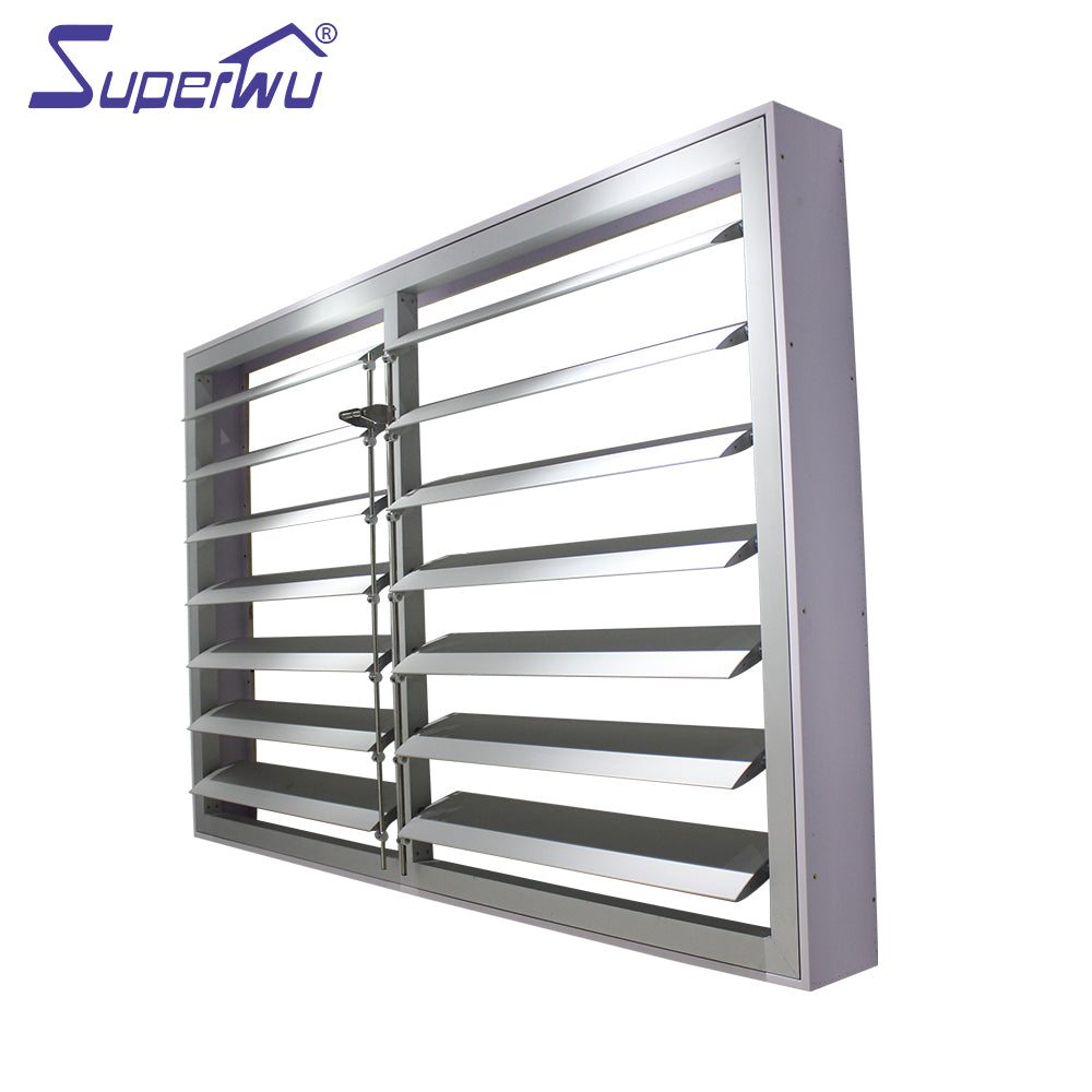 Superhouse High quality white aluminum electric shutters movable blades louver window