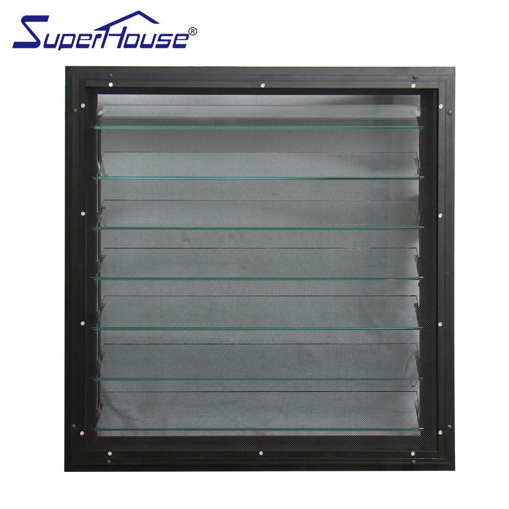 Superhouse Aluminium frame glass louver waterproof shutter with flyscreen