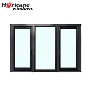 Superhouse NFRC AS2047 standard custom size 3 pane aluminum double casement windows