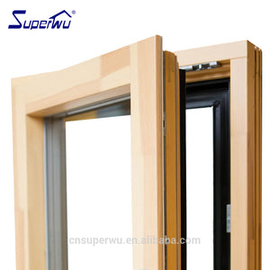 Superwu Wooden grain tilt and turn aluminum windows for wooden structure