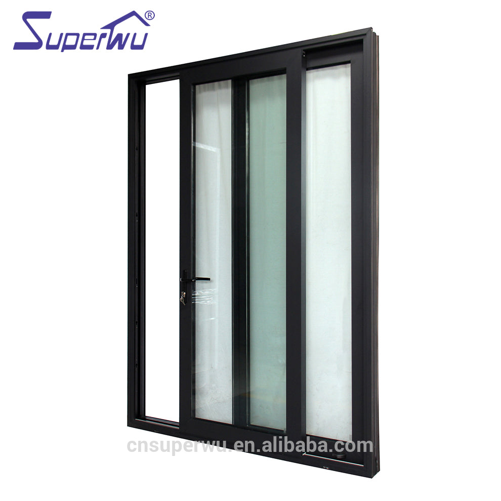 Superwu Miami Dade Code standards waterproof hurricane impact aluminium alloy exterior sliding glass doors prices