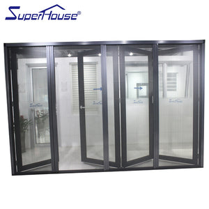 Superhouse USA standard energy saving thermal break profile bi-folding door with low-E glass