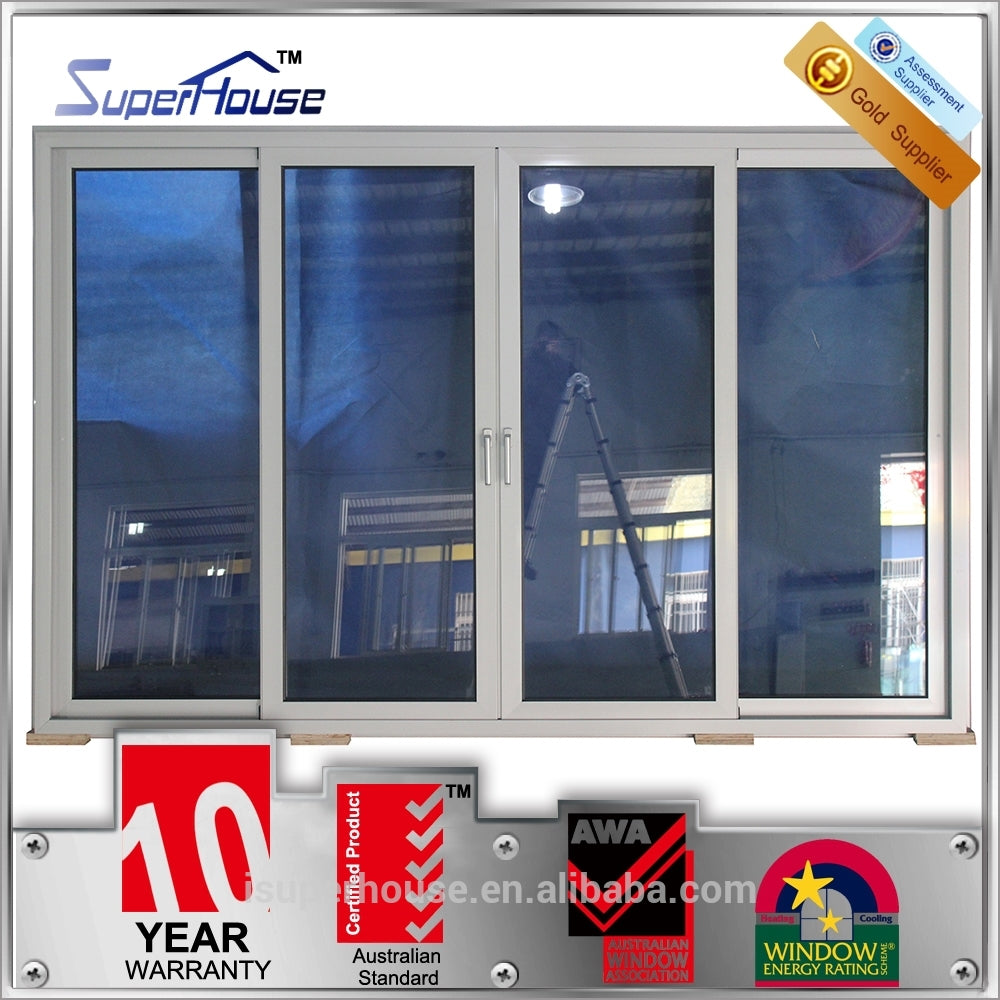 Suerhouse Australia standard AS2047 aluminum frame large frosted modern glass saloon sliding door
