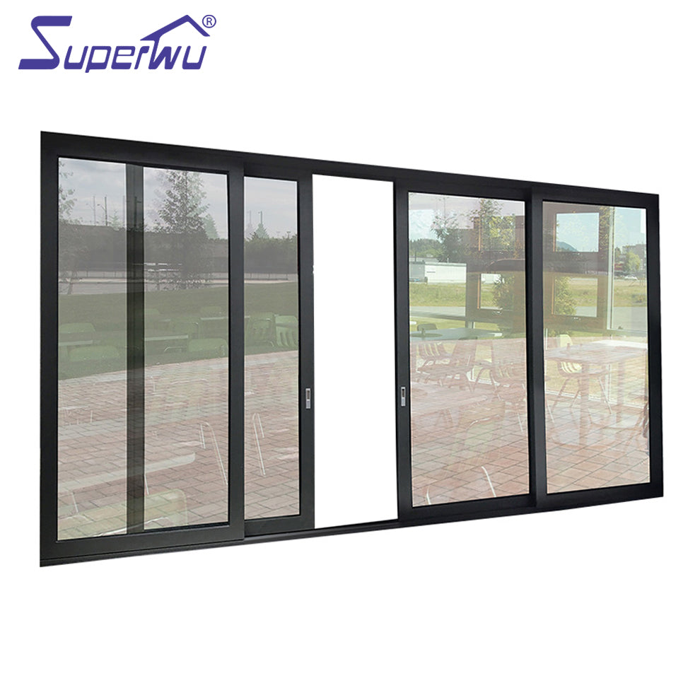 Superwu Commercial system aluminum sliding made in china door and windows with double glazed