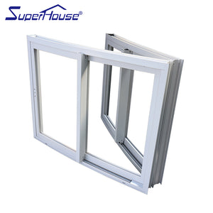 Superhouse AS2047 standard fire rated glass aluminium sliding window with fixed louvre