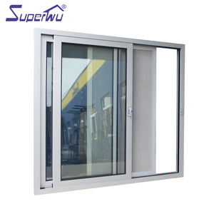 Superwu 2019 factory price aluminium interior front main entrance double sliding door with flyscreen