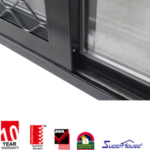 Suerhouse New design australian standard aluminium horizontal opening pattern pvc sliding window
