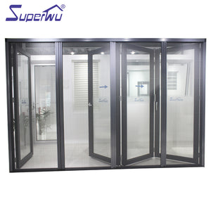 Superhouse Australian standard AS2047 Cheap interior double glazed aluminium accordion folding doors