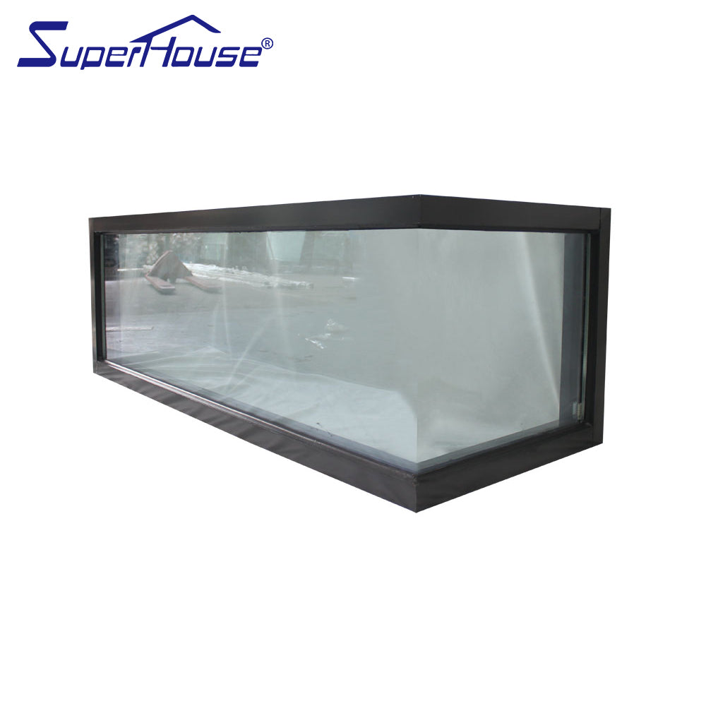 Suerhouse HIGH Quality Window Supplier Aluminium Framed Laminated Glass Butt Joint Fixed Corner Window