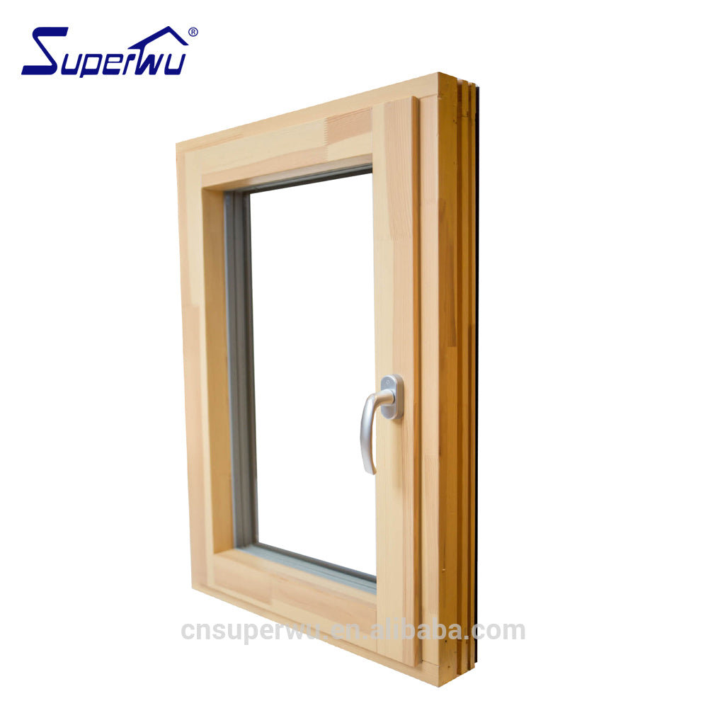Superwu Wooden grain tilt and turn aluminum windows for wooden structure