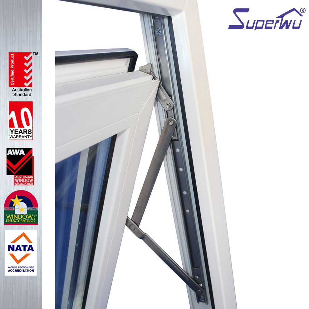 Suerhouse China Factory Top quality bullet-proof tilt and turn PVC windows clear Tempered glass For sale