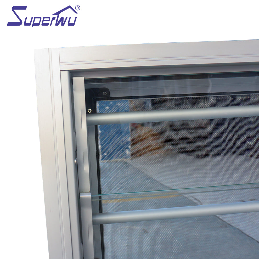 Superwu aluminum profile double glazed glass louver window frames cheap price of glass louver Solution to Bullet Proof
