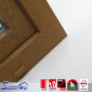 Superwu wood grain upvc sliding double glazing glass window and door