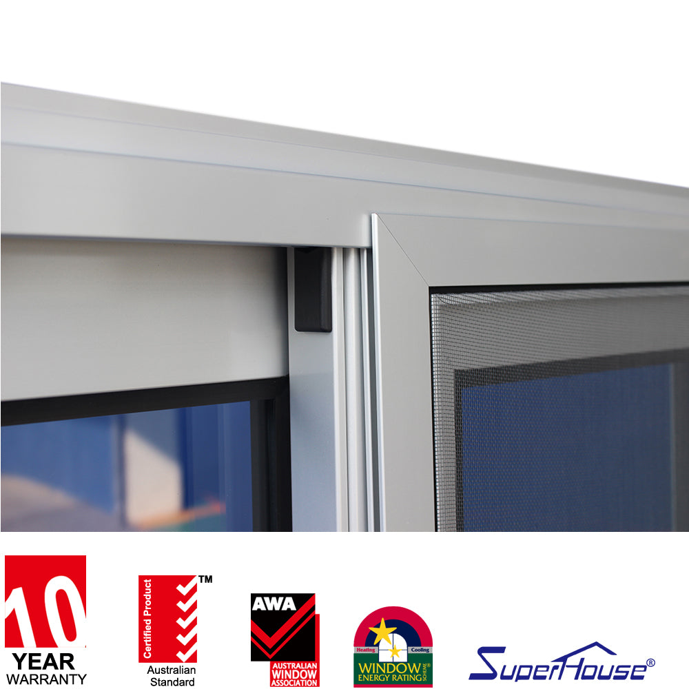 Suerhouse australia standard balcony window for sandwich panel aluminium frame push up window
