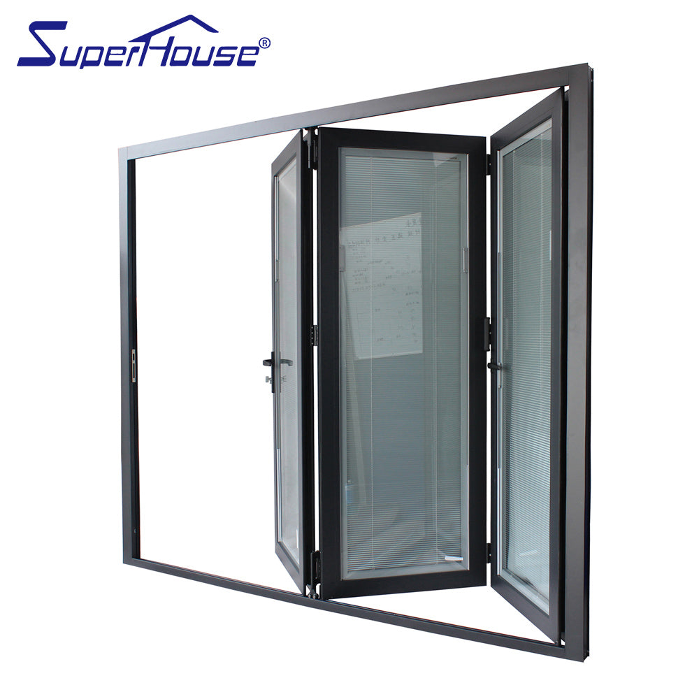 Suerhouse Miami-Dade County Approved blinds insert energy efficient aluminum glass folding door